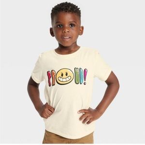 🔴 3 for $15 Target Take Pride Proud LGBTQ Unisex Smiley Face Rainbow Shirt 4T